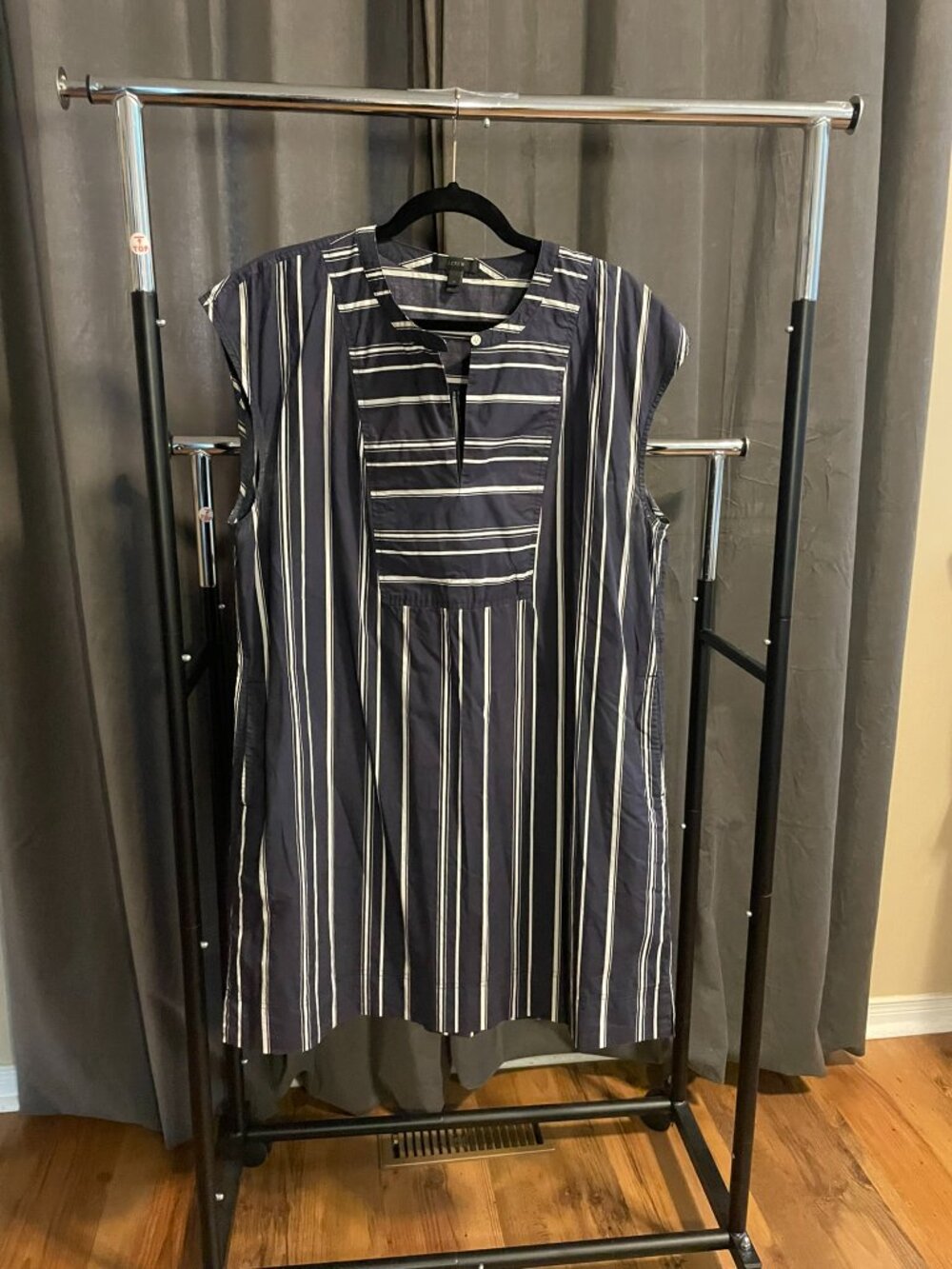 3 Sleeveless Dress, Blue/White Stripe, US XL